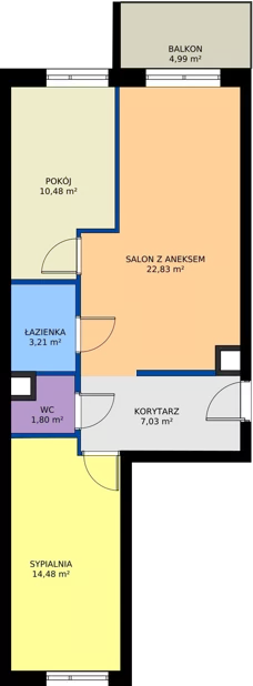 3 pokoje, mieszkanie 59,83 m², parter, oferta nr A56 - MI, Osiedle Symfonia, Bydgoszcz, Bielawy, ul. Jana Karola Chodkiewicza 9