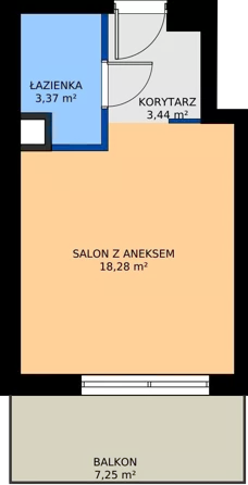 1 pokój, mieszkanie 25,09 m², parter, oferta nr A7, Osiedle Symfonia, Bydgoszcz, Bielawy, ul. Jana Karola Chodkiewicza 9