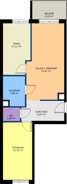 3 pokoje, mieszkanie 60,28 m², piętro 2, oferta nr A75, Osiedle Symfonia, Bydgoszcz, Bielawy, ul. Jana Karola Chodkiewicza 9