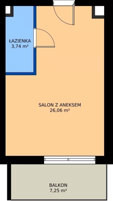 1 pokój, mieszkanie 29,80 m², parter, oferta nr B10, Osiedle Symfonia, Bydgoszcz, Bielawy, ul. Jana Karola Chodkiewicza 9