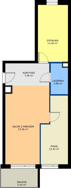 3 pokoje, mieszkanie 60,49 m², parter, oferta nr B8, Osiedle Symfonia, Bydgoszcz, Bielawy, ul. Jana Karola Chodkiewicza 9