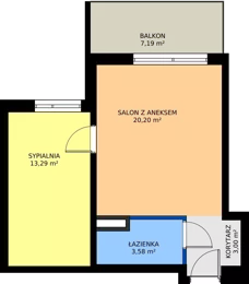 2 pokoje, mieszkanie 40,07 m², piętro 2, oferta nr B71, Osiedle Symfonia, Bydgoszcz, Bielawy, ul. Jana Karola Chodkiewicza 9