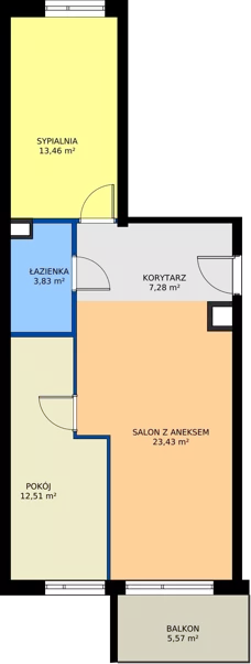 3 pokoje, mieszkanie 60,51 m², parter, oferta nr B49, Osiedle Symfonia, Bydgoszcz, Bielawy, ul. Jana Karola Chodkiewicza 9