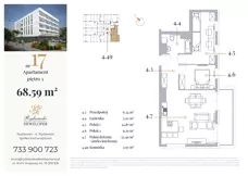 3 pokoje, apartament 68,59 m², piętro 3, oferta nr 17, Jeziorna 18, Ełk, Szyba, ul. Jeziorna 18