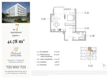 1 pokój, apartament 41,78 m², piętro 1, oferta nr 7, Jeziorna 18, Ełk, Szyba, ul. Jeziorna 18