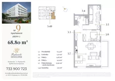3 pokoje, apartament 68,80 m², piętro 2, oferta nr 9, Jeziorna 18, Ełk, Szyba, ul. Jeziorna 18