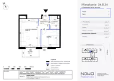 2 pokoje, mieszkanie 37,15 m², piętro 4, oferta nr 04.B.34, Nowa Pabianicka, Wrocław, Krzyki-Partynice, Krzyki, ul. Pabianicka 25