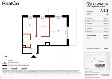 3 pokoje, mieszkanie 56,35 m², piętro 5, oferta nr A.5.3, ELEWATOR. Mieszkania&Lofty - mieszkania, Wrocław, Kleczków, Psie Pole, Rychtalska/Zakładowa