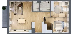 3 pokoje, mieszkanie 89,30 m², piętro 1, oferta nr 01.C.02, Nowa Pabianicka, Wrocław, Krzyki-Partynice, Krzyki, ul. Pabianicka 25