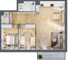 3 pokoje, mieszkanie 78,60 m², piętro 1, oferta nr 01.C.06, Nowa Pabianicka, Wrocław, Krzyki-Partynice, Krzyki, ul. Pabianicka 25
