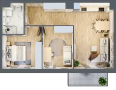 3 pokoje, mieszkanie 64,62 m², piętro 1, oferta nr 01.C.07, Nowa Pabianicka, Wrocław, Krzyki-Partynice, Krzyki, ul. Pabianicka 25
