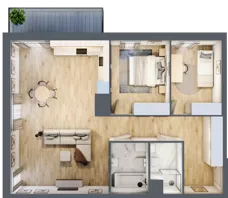 3 pokoje, mieszkanie 78,09 m², piętro 1, oferta nr 01.D.06, Nowa Pabianicka, Wrocław, Krzyki-Partynice, Krzyki, ul. Pabianicka 25
