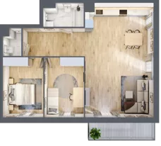 3 pokoje, mieszkanie 78,59 m², piętro 2, oferta nr 02.C.16, Nowa Pabianicka, Wrocław, Krzyki-Partynice, Krzyki, ul. Pabianicka 25
