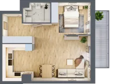 1 pokój, mieszkanie 49,84 m², piętro 2, oferta nr 02.D.08, Nowa Pabianicka, Wrocław, Krzyki-Partynice, Krzyki, ul. Pabianicka 25