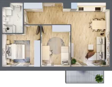 3 pokoje, mieszkanie 64,48 m², piętro 6, oferta nr 06.C.50, Nowa Pabianicka, Wrocław, Krzyki-Partynice, Krzyki, ul. Pabianicka 25