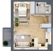 1 pokój, mieszkanie 39,14 m², piętro 2, oferta nr 02.B.22, Nowa Pabianicka, Wrocław, Krzyki-Partynice, Krzyki, ul. Pabianicka 25