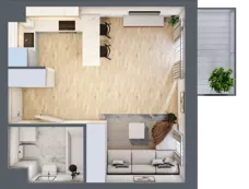 1 pokój, mieszkanie 30,07 m², piętro 4, oferta nr 04.B.38, Nowa Pabianicka, Wrocław, Krzyki-Partynice, Krzyki, ul. Pabianicka 25