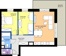 3 pokoje, mieszkanie 56,35 m², piętro 1, oferta nr A.1.3, ELEWATOR. Mieszkania&Lofty - mieszkania, Wrocław, Kleczków, Psie Pole, Rychtalska/Zakładowa