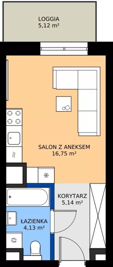 1 pokój, mieszkanie 26,02 m², piętro 10, oferta nr A.10.13, ELEWATOR. Mieszkania&Lofty - mieszkania, Wrocław, Kleczków, Psie Pole, Rychtalska/Zakładowa
