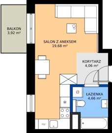 1 pokój, mieszkanie 28,40 m², piętro 3, oferta nr B.3.7, ELEWATOR. Mieszkania&Lofty - mieszkania, Wrocław, Kleczków, Psie Pole, Rychtalska/Zakładowa