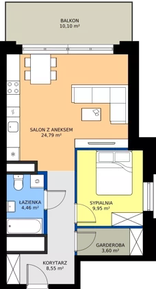 2 pokoje, apartament 51,35 m², piętro 3, oferta nr EZ.2.3.21, ELEWATOR. Mieszkania&Lofty - lofty, Wrocław, Kleczków, Psie Pole, Rychtalska 