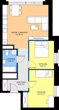 3 pokoje, apartament 62,03 m², piętro 2, oferta nr EZ.2.2.9, ELEWATOR. Mieszkania&Lofty - lofty, Wrocław, Kleczków, Psie Pole, Rychtalska 