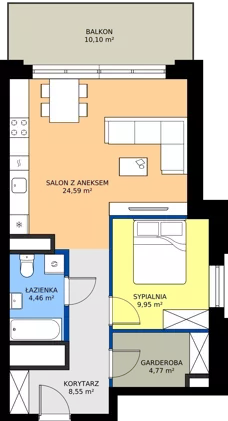 2 pokoje, apartament 52,31 m², piętro 6, oferta nr EZ.2.6.57, ELEWATOR. Mieszkania&Lofty - lofty, Wrocław, Kleczków, Psie Pole, Rychtalska 