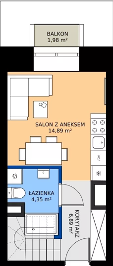 2 pokoje, apartament 35,40 m², piętro 8, oferta nr EZ.1.8.103, ELEWATOR. Mieszkania&Lofty - lofty, Wrocław, Kleczków, Psie Pole, Rychtalska 