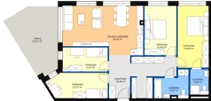 5 pokoi, mieszkanie 113,49 m², piętro 3, oferta nr C.3.7, Leśna Sonata, Sopot, Górny Sopot, Przylesie, ul. 23 Marca