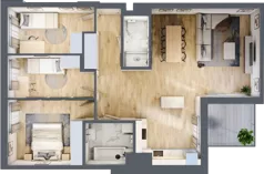 4 pokoje, mieszkanie 84,89 m², piętro 1, oferta nr A.01, Hi Mokotów, Warszawa, Ursynów, Wyczółki, ul. Bokserska 63