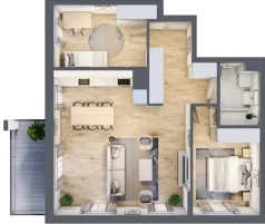 3 pokoje, mieszkanie 68,23 m², piętro 2, oferta nr A.05, Hi Mokotów, Warszawa, Ursynów, Wyczółki, ul. Bokserska 63