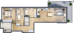 4 pokoje, mieszkanie 92,20 m², piętro 2, oferta nr A.06, Hi Mokotów, Warszawa, Ursynów, Wyczółki, ul. Bokserska 63