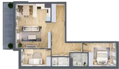 3 pokoje, mieszkanie 78,42 m², piętro 1, oferta nr A.22, Hi Mokotów, Warszawa, Ursynów, Wyczółki, ul. Bokserska 63