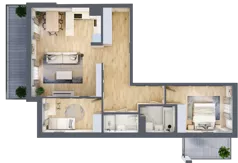 3 pokoje, mieszkanie 78,54 m², piętro 3, oferta nr A.30, Hi Mokotów, Warszawa, Ursynów, Wyczółki, ul. Bokserska 63