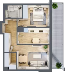 2 pokoje, mieszkanie 51,07 m², piętro 6, oferta nr B.59, Hi Mokotów, Warszawa, Ursynów, Wyczółki, ul. Bokserska 63