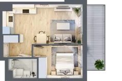 2 pokoje, mieszkanie 37,08 m², piętro 7, oferta nr B.62, Hi Mokotów, Warszawa, Ursynów, Wyczółki, ul. Bokserska 63