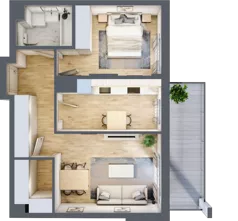 2 pokoje, mieszkanie 51,16 m², piętro 7, oferta nr B.63, Hi Mokotów, Warszawa, Ursynów, Wyczółki, ul. Bokserska 63
