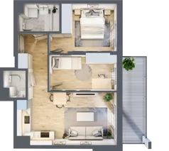 3 pokoje, mieszkanie 51,70 m², piętro 6, oferta nr B.91, Hi Mokotów, Warszawa, Ursynów, Wyczółki, ul. Bokserska 63