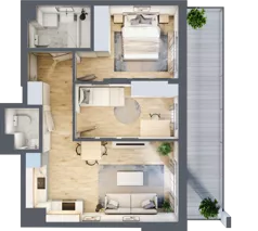 3 pokoje, mieszkanie 51,74 m², piętro 7, oferta nr B.95, Hi Mokotów, Warszawa, Ursynów, Wyczółki, ul. Bokserska 63
