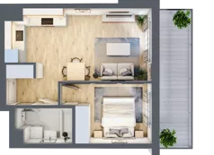 2 pokoje, mieszkanie 37,05 m², piętro 7, oferta nr B.132, Hi Mokotów, Warszawa, Ursynów, Wyczółki, ul. Bokserska 63
