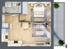 2 pokoje, mieszkanie 37,58 m², piętro 7, oferta nr B.134, Hi Mokotów, Warszawa, Ursynów, Wyczółki, ul. Bokserska 63