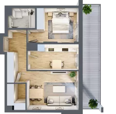 2 pokoje, mieszkanie 51,02 m², piętro 1, oferta nr B.39, Hi Mokotów, Warszawa, Ursynów, Wyczółki, ul. Bokserska 63