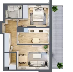 2 pokoje, mieszkanie 50,98 m², piętro 4, oferta nr B.51, Hi Mokotów, Warszawa, Ursynów, Wyczółki, ul. Bokserska 63