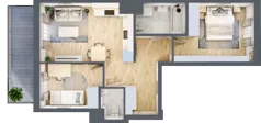 3 pokoje, mieszkanie 53,25 m², piętro 1, oferta nr B.69, Hi Mokotów, Warszawa, Ursynów, Wyczółki, ul. Bokserska 63