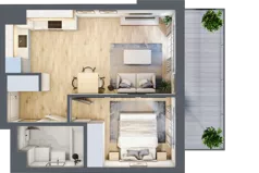 2 pokoje, mieszkanie 36,92 m², piętro 1, oferta nr B.70, Hi Mokotów, Warszawa, Ursynów, Wyczółki, ul. Bokserska 63