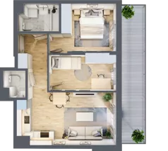 3 pokoje, mieszkanie 51,62 m², piętro 4, oferta nr B.83, Hi Mokotów, Warszawa, Ursynów, Wyczółki, ul. Bokserska 63