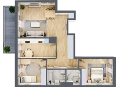 3 pokoje, mieszkanie 77,89 m², piętro 4, oferta nr B.84, Hi Mokotów, Warszawa, Ursynów, Wyczółki, ul. Bokserska 63