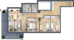 4 pokoje, mieszkanie 83,09 m², piętro 6, oferta nr C.35, Hi Mokotów, Warszawa, Ursynów, Wyczółki, ul. Bokserska 63