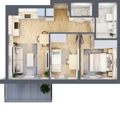 3 pokoje, mieszkanie 49,03 m², piętro 6, oferta nr C.32, Hi Mokotów, Warszawa, Ursynów, Wyczółki, ul. Bokserska 63