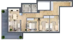 4 pokoje, mieszkanie 83,22 m², piętro 4, oferta nr C.25, Hi Mokotów, Warszawa, Ursynów, Wyczółki, ul. Bokserska 63